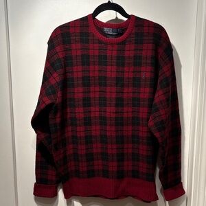 Polo Ralph Lauren Vintage Wool 
Tartan Plaid Crewneck Sweater L
